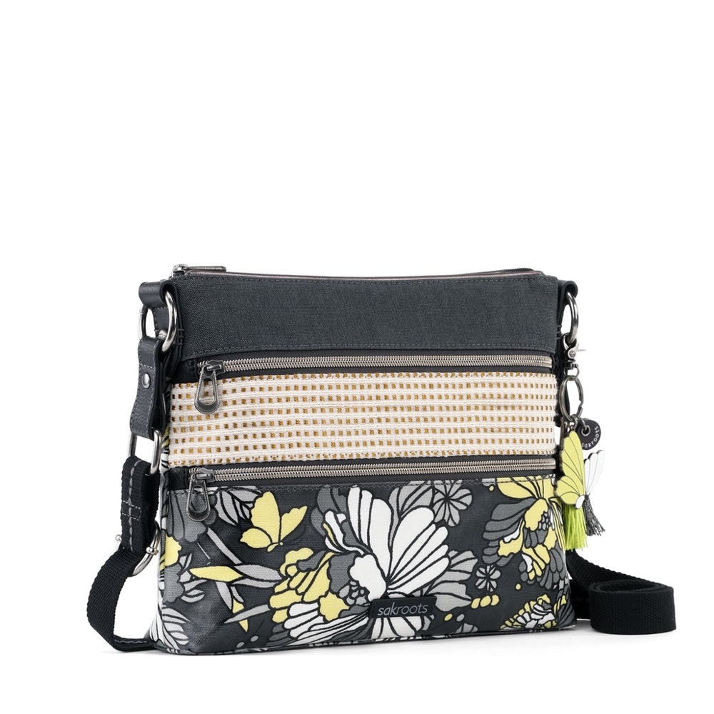 NWT Sakroots Basic Crossbody Bag - Slate Flower Blossoms